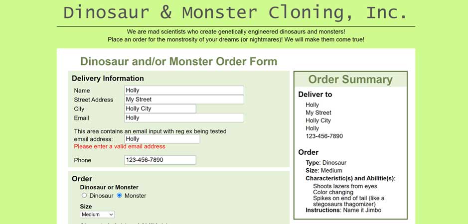 Monster Order Form